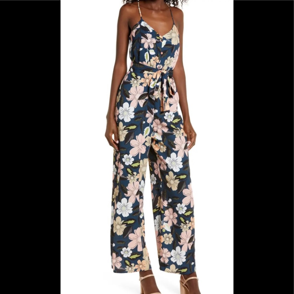 Chelsea28 Floral Wide Leg Jumpsuit